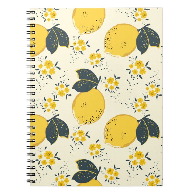 Carnet Motif sans soudure en agrumes avec citron jaune co (Devant)
