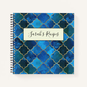 Carnet Motif Sapphire Gemstone & Gold Marocain Carrelage