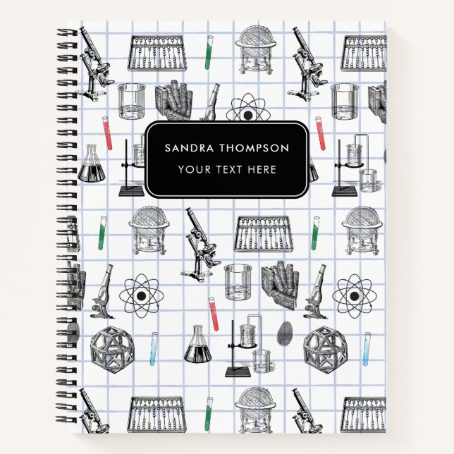 Carnet Motif scientifique spécialisé en chimie scientifiq (Devant)