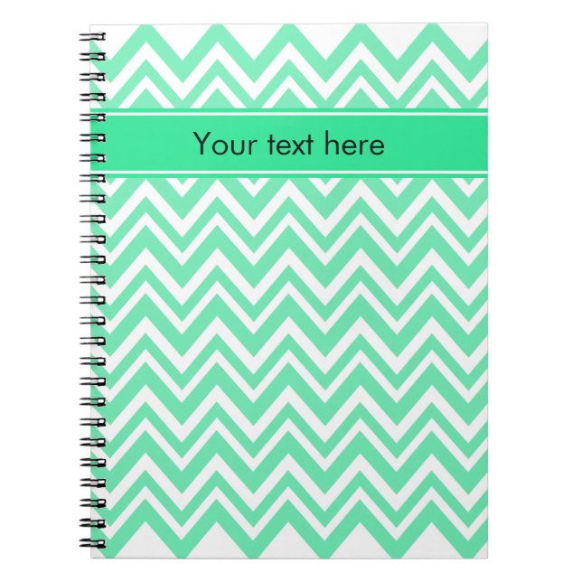 Carnet Motif Seafoam Mint Green Zigzgag (Devant)
