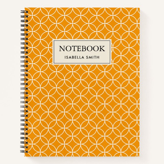 Carnet Motif Shippô Orange et blanc (Devant)