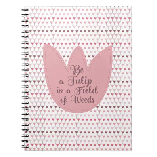 Carnet Motif simple de tulipe rose (Devant)
