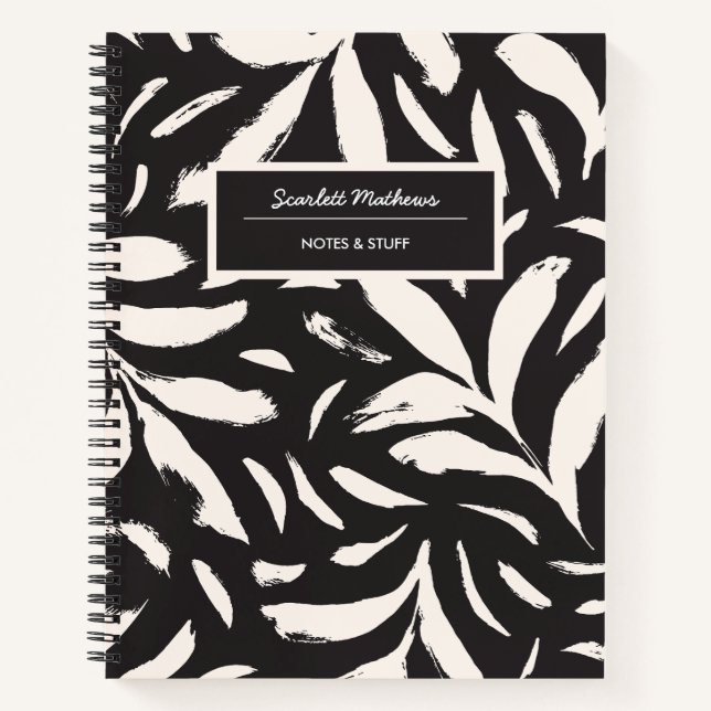 Carnet Motif simple sans couture de feuilles dessinées à  (Devant)