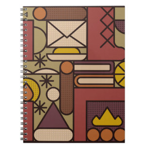 Carnet Motif : soirée cosy. Illustration vintageabstraite