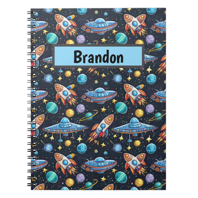 Carnet Motif spatial personnalisé (Devant)