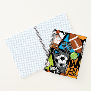 Carnet Motif Sportif Avec Ballons