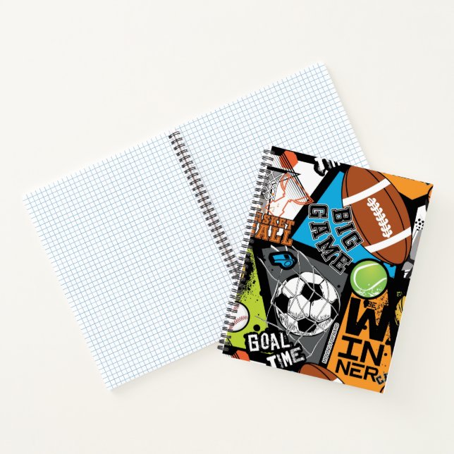 Carnet Motif Sportif Avec Ballons (Intérieur)