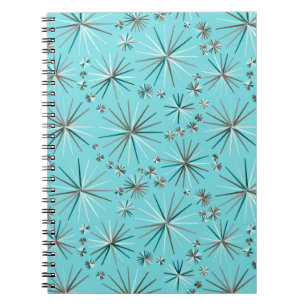 Carnet Motif Spoutnik du milieu du siècle, Bleu des Oeufs