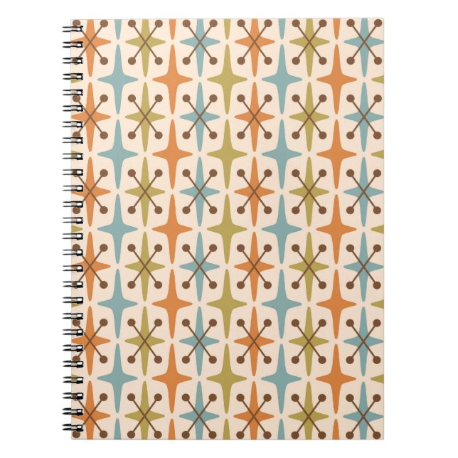 Carnet Motif Starburst moderne du milieu du siècle (Devant)