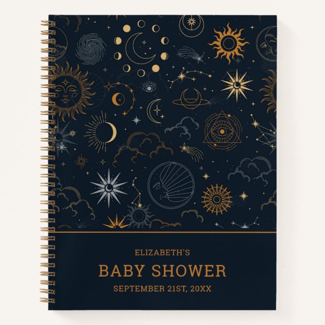 Carnet Motif Stars & Planètes | BABY SHOWER (Devant)