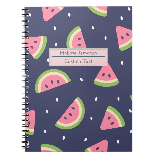Carnet Motif tendance Red Green Pink Watermelon (Devant)