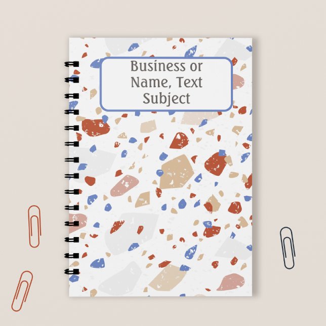 Carnet Motif Terrazzo avec éclats de marbre rouge brique, (Créateur téléchargé)