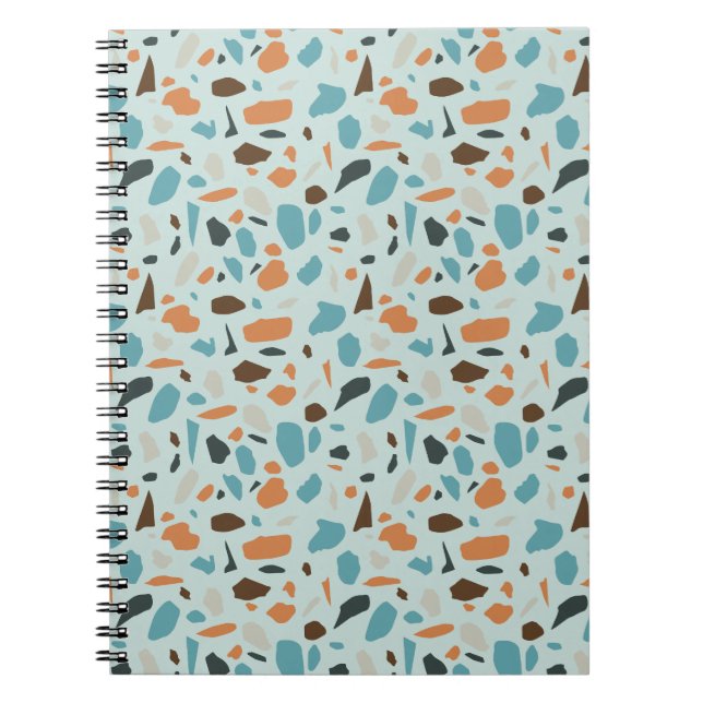 Carnet Motif Terrazzo Bleu (Devant)