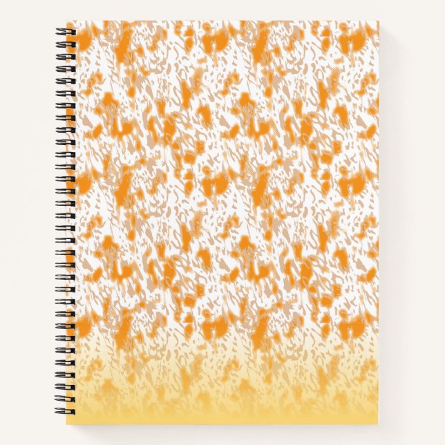 Carnet Motif textile avec orange et gol vibrants (Devant)