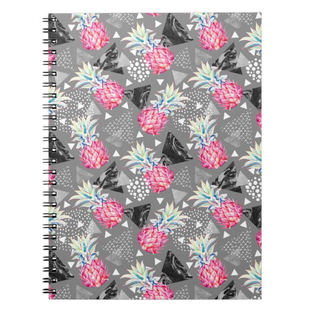 Carnet Motif texturisé par ananas géométrique (Devant)