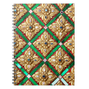 Carnet Motif thaïlandais à l'intérieur du mur de Templeth