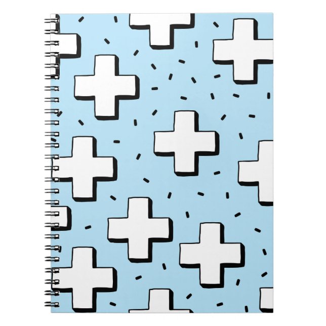 Carnet Motif tiré à la main avec panneaux Plus. (Devant)