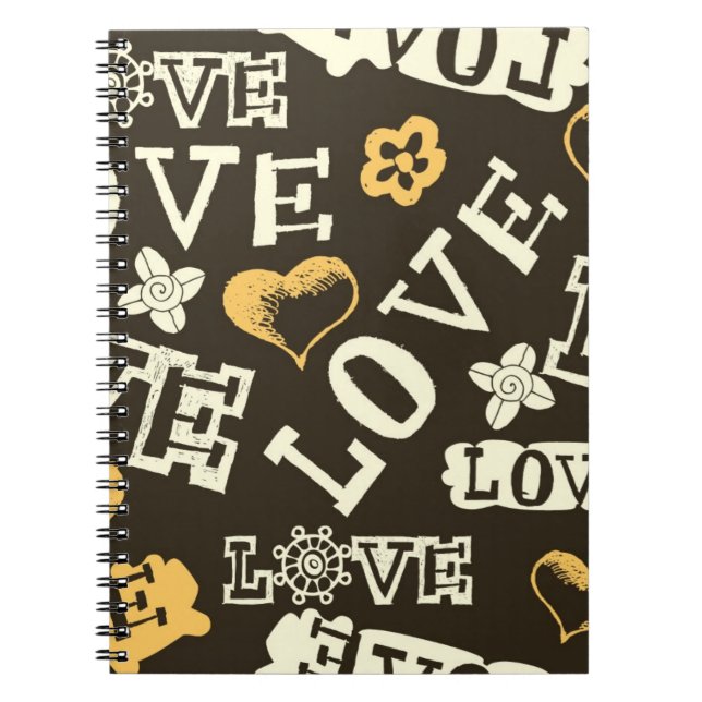 Carnet Motif tiré par la main d'amour (Devant)