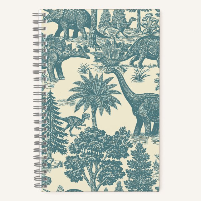 Carnet Motif Toile Dinosaure Vintage  (Recto)