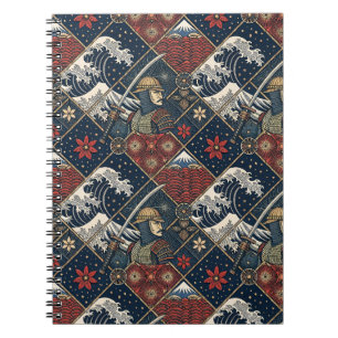 Carnet Motif traditionnel japonais de samouraï et grande 