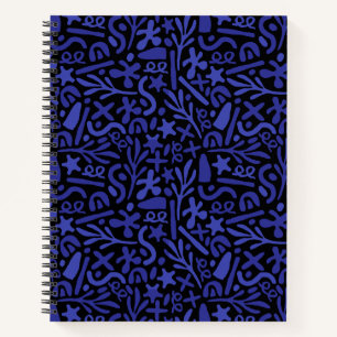 Carnet motif transparent abstrait bleu