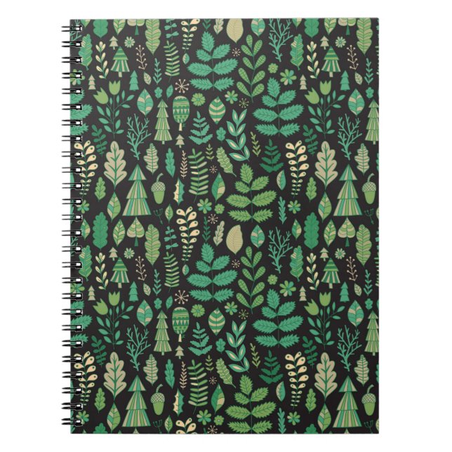 Carnet Motif transparent plante vert (Devant)