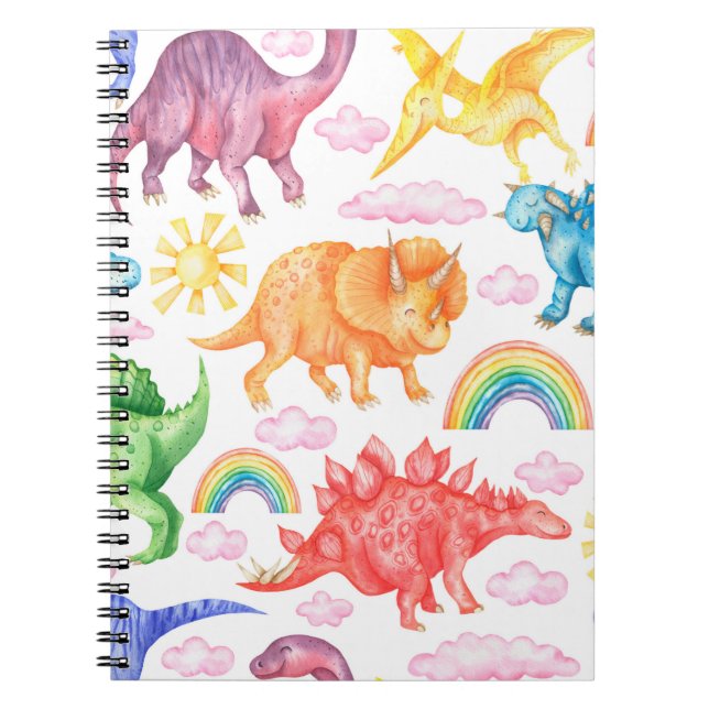 Carnet Motif transparent représentant des dinosaures colo (Devant)