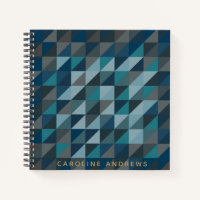 Motif triangle géométrique en bleu et gris
