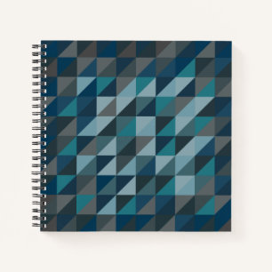 Carnet Motif triangle géométrique en bleu et gris