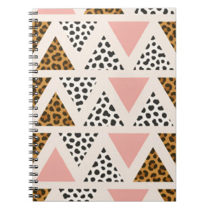 Carnet Motif Triangle Léopard Chic et Rose