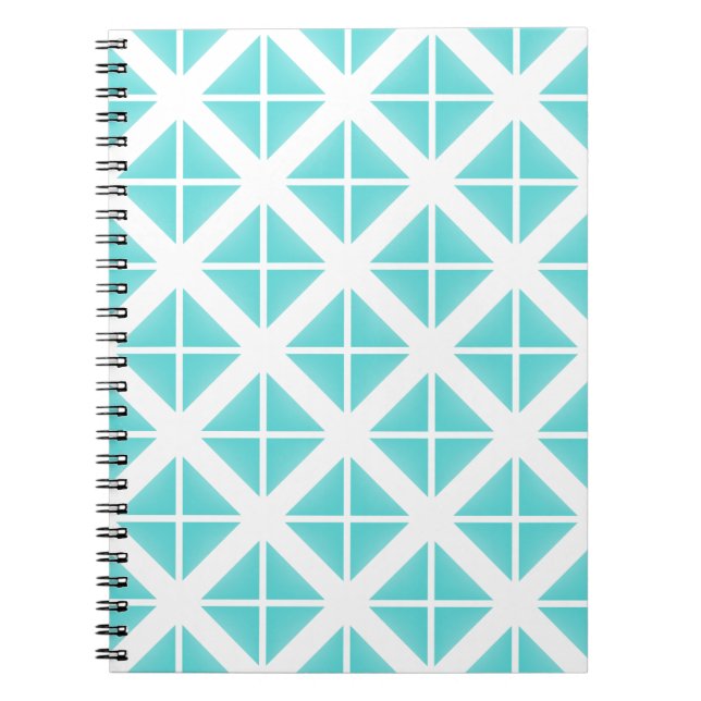 Carnet Motif Triangle tendance Turquoise (Devant)