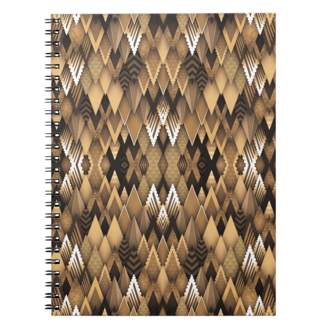 CARNET MOTIF TRIANGULAIRE TRIBAL RUSTIQUE  (Devant)