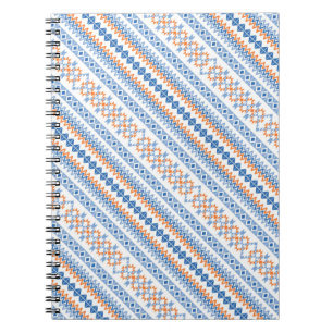 Carnet Motif tribal Aztec bleu orange mignon