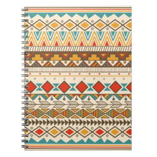 Carnet Motif tribal aztèque en bandes, illustration vinta