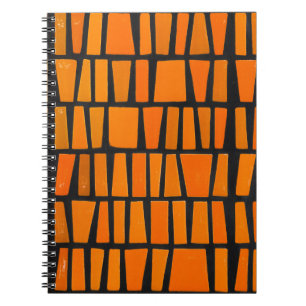 Carnet Motif tribal d'Afrique orange et noire