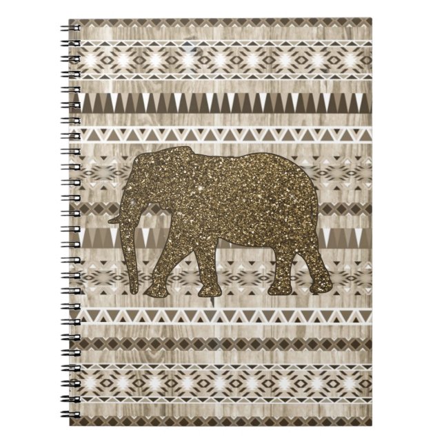 Carnet Motif tribal d'éléphant lunatique sur la (Devant)