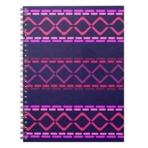 Carnet Motif tribal rose et pourpre
