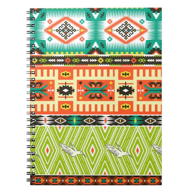 Carnet Motif tribal transparent avec éléments géométrique (Devant)