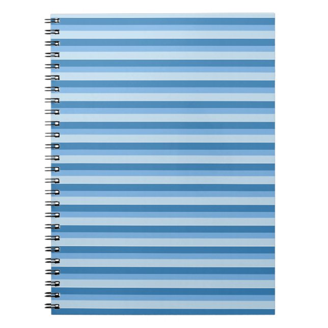 Carnet Motif Tricolor Bleu rayures (Devant)