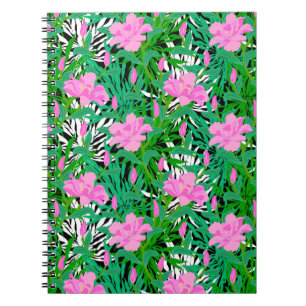 Carnet Motif tropical avec des fleurs de jungle