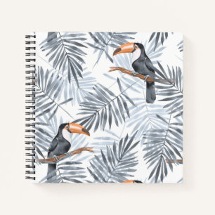 Carnet Motif tropical avec toucan