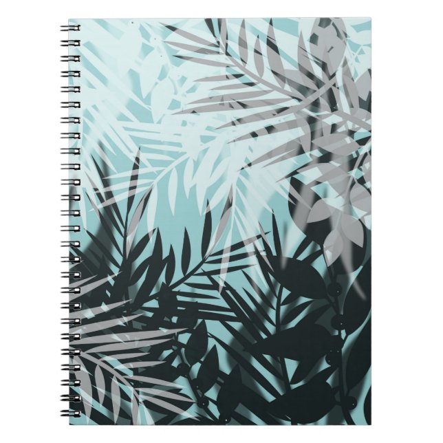 Carnet Motif tropical bleu clair (Devant)