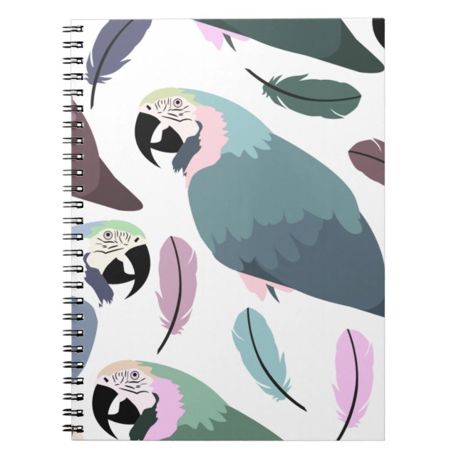 Carnet Motif tropical de perroquets modernes  (Devant)