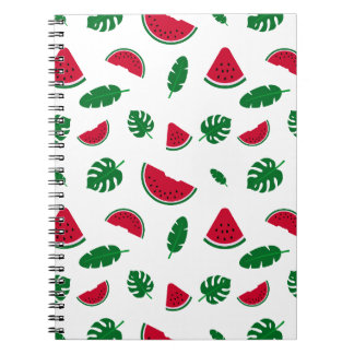 Carnet motif tropical, motif pastèque, mer tropicale