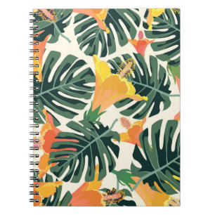 Carnet Motif tropical. Texture textile colorée. exotique