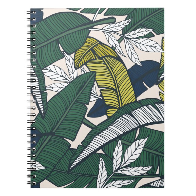 Carnet Motif tropicale sans couture avec feuilles bananie (Devant)