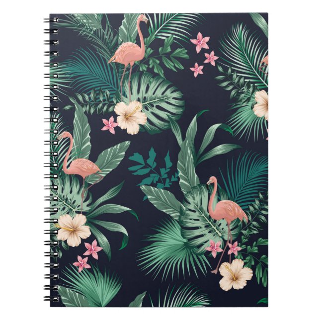 Carnet motif tropicale transparente avec feuillage luxuri (Devant)