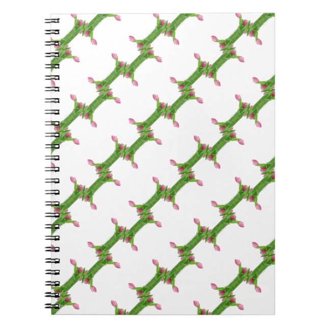 Carnet Motif tulipe rose (Devant)