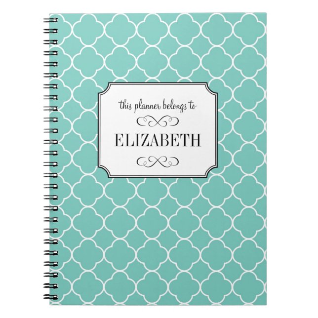 Carnet Motif turquoise wedding planner (Devant)