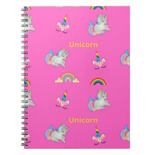 Carnet Motif Unicorne rose